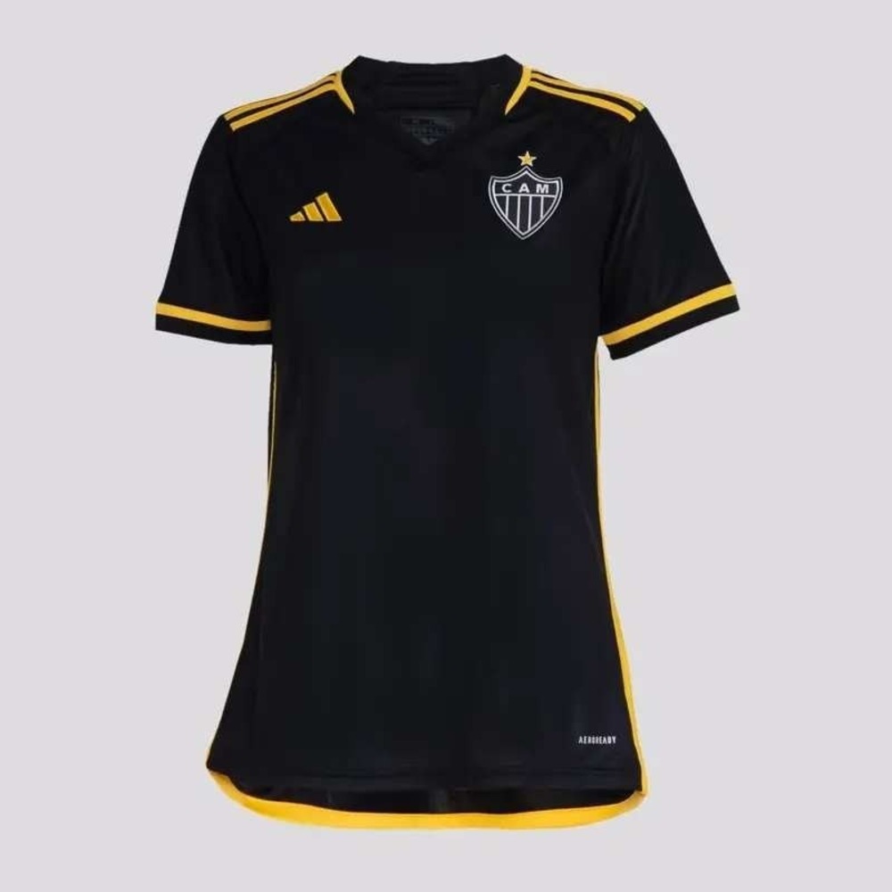 NWT Adidas Camisa Atletico Mineiro Football Jersey Womens M Black Slim Aeroready